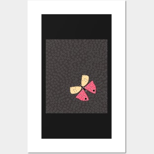 Butterfly on dark background Posters and Art